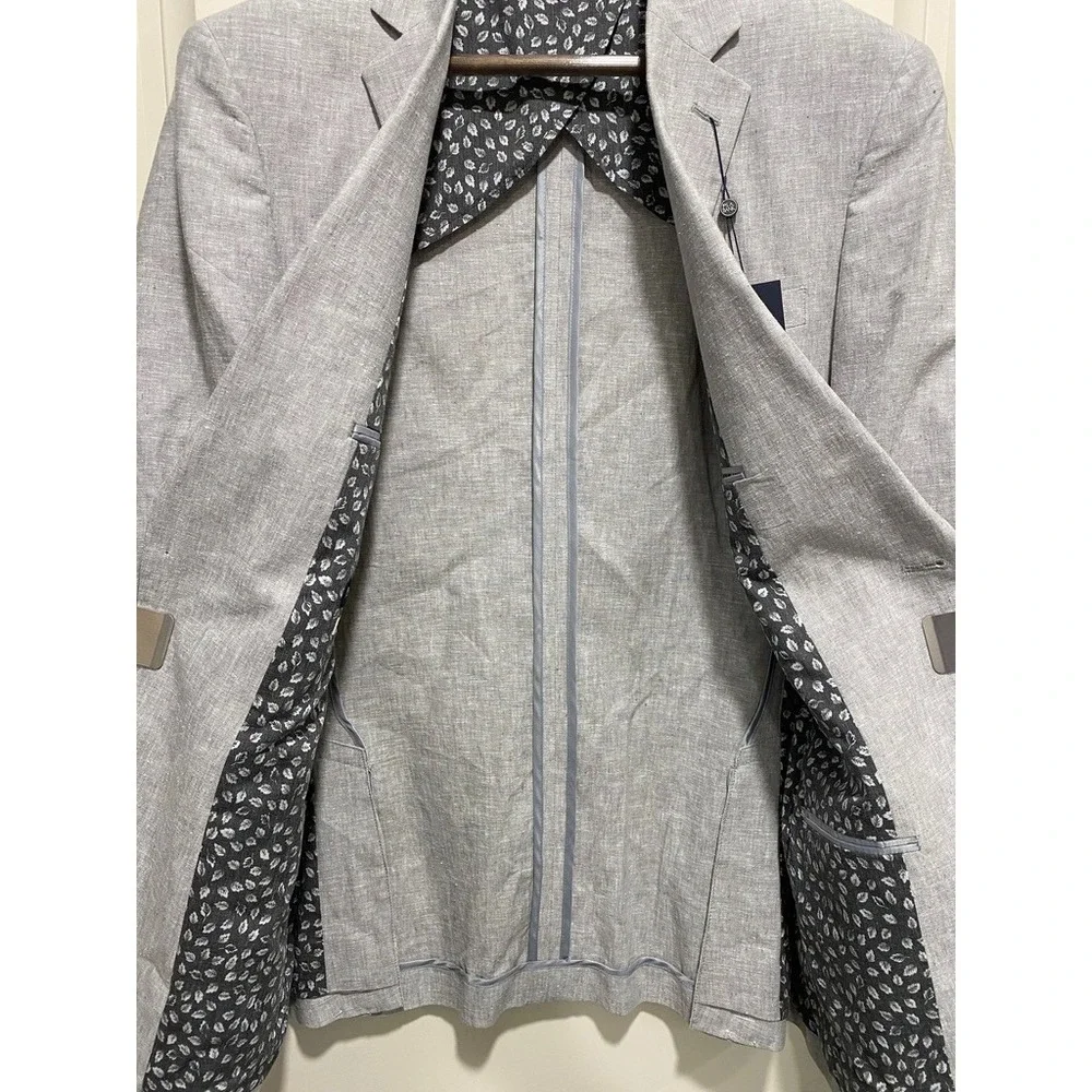 Jos. A. Bank Slim Fit Separates Linen Cotton Coat Blazer 40L Beige Double Vented